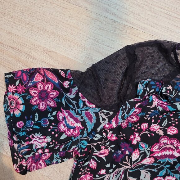 LOT 2 - NWOT ATTENTION WOMEN’S XXL BLOUSE FLORAL TOP BUSINESS CASUAL LIGHTWEIGHT - Picture 8 of 8